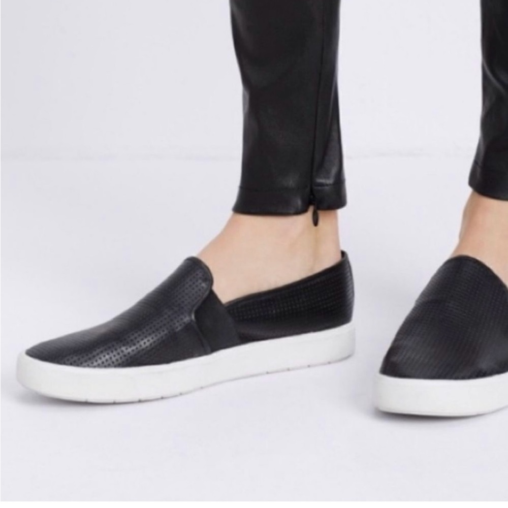 Vince Black Perforated Women’s Slip-On Sneakers